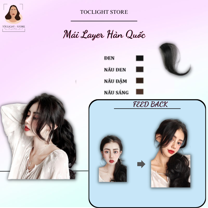 ⚡[𝐇𝐎𝐓 𝐓𝐑𝐄𝐍𝐃]⚡Tóc mái giả xoăn kẹp phồng 2 bên layer Phong cách tiểu thư Hàn Quốc - 34