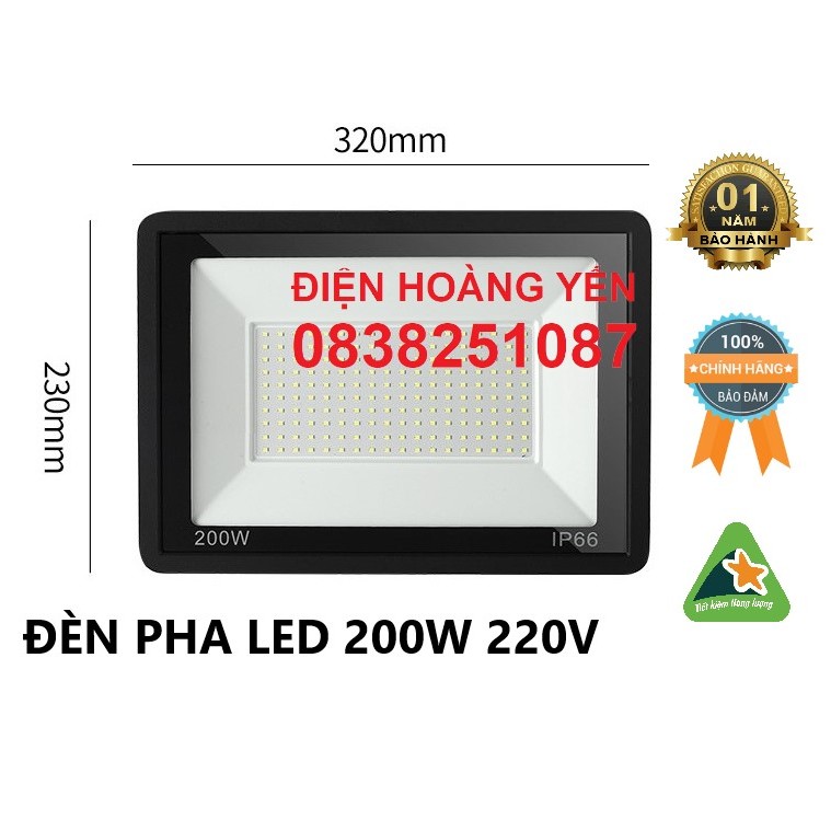 ĐÈN PHA LED SMD 200W 220V BẢO HÀNH 12 THÁNG