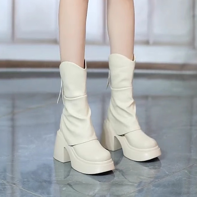 Bốt martin cổ V đế cao 7cm mẫu mới