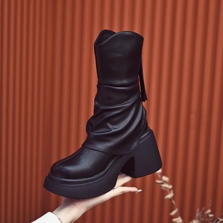 Bốt martin cổ V đế cao 7cm mẫu mới