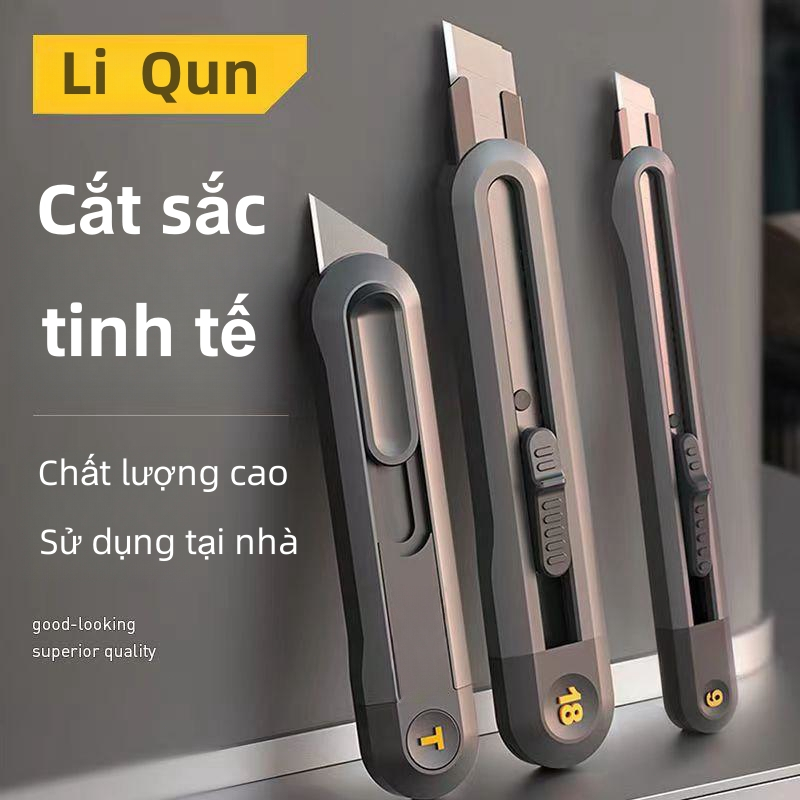 Dao cắt giấy an toàn gia đình 18mm,giao rọc giấy, máy cắt giấy,Lưỡi đàn hồi tự động,Tay chống cắt