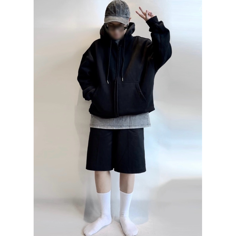 Áo hoddie zip form boxy_chất nỉ cotton siêu dày dặn_Hoddie Zip’s KN