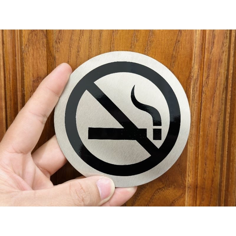 Biển cấm hút thuốc, no smoking, vui lòng không hút thuốc đủ mẫu loại dán tường cao cấp bằng inox 304