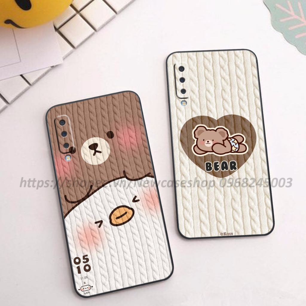Ốp lưng Samsung A7 2018 / A9 2018 in hình họa tiết len Bear Cute
