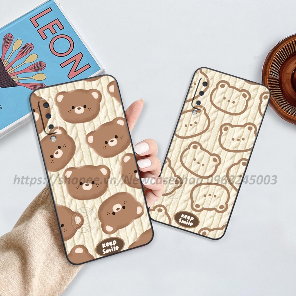 Ốp lưng Samsung A7 2018 / A9 2018 in hình họa tiết len Bear Cute