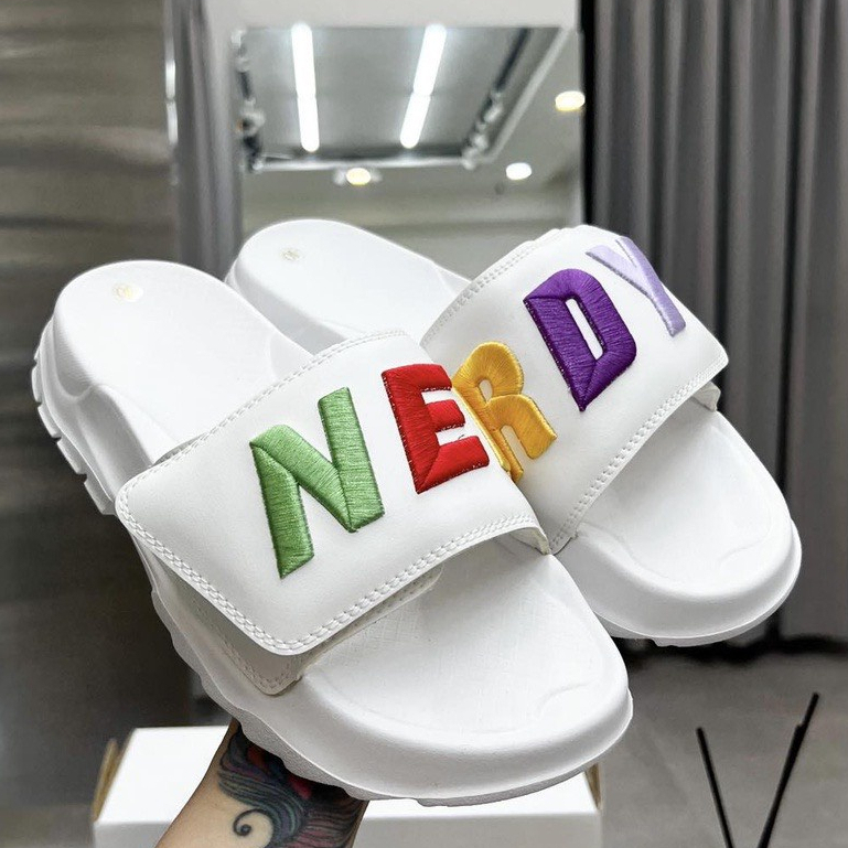 Dép nam nữ quai ngang NERDY QUAI XÉ , Mẫu dép quai ngang thời trang 2023 HOTTREND