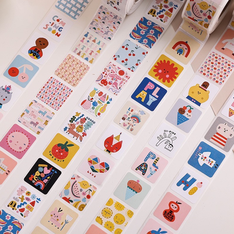 LY384_STICKER-Tem chữ " Thank you"  SIZE  2.5X2.5CM, 500TEM/CUỘN- STICKER NIÊM PHONG HỘP GIẤY