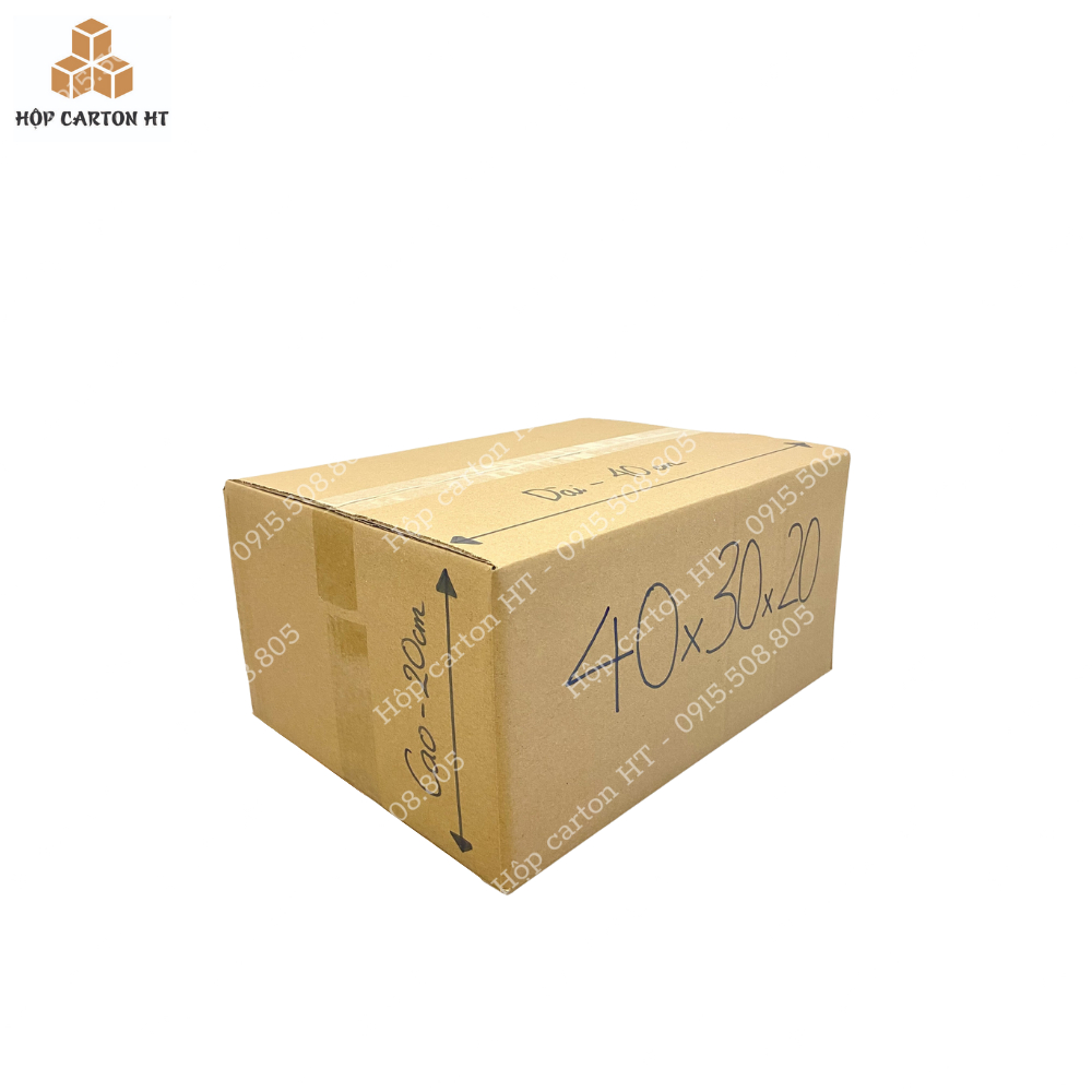 40x30x20 Combo 10 hộp carton đóng hàng thùng giấy carton gói hàng giá rẻ - Hộp carton HT