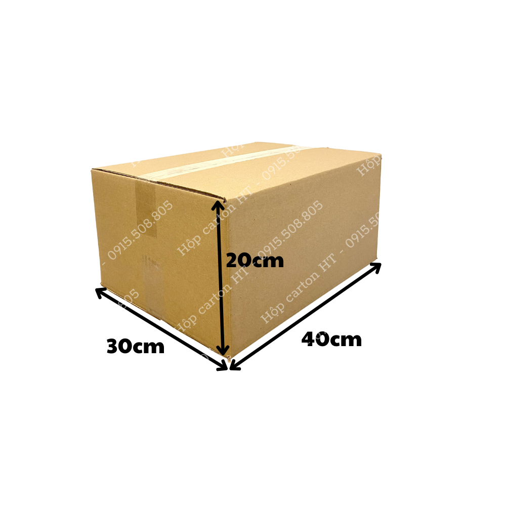 40x30x20 Combo 10 hộp carton đóng hàng thùng giấy carton gói hàng giá rẻ - Hộp carton HT