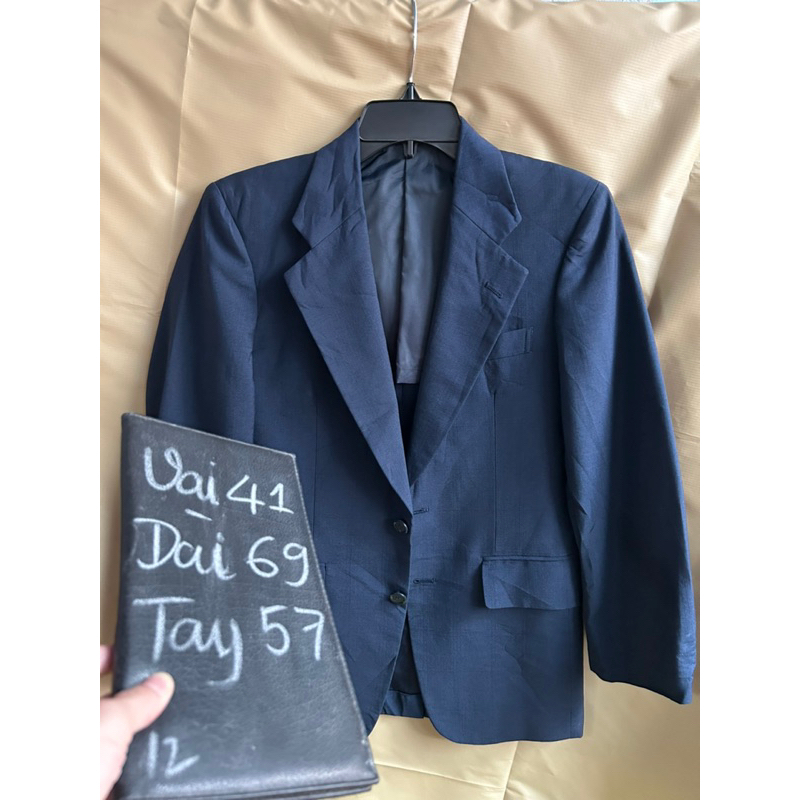 ❣️Áo Vest Blazer Nam Xanh vải thô Hè Thu size nhỏ~ 1m65-(Hàng Si Nhật Bản )