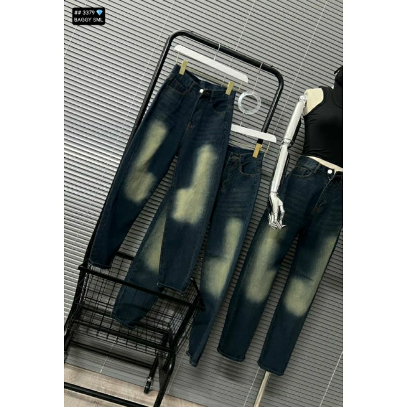 Quần baggy loang,Quần jean nữ rách gối phong cách