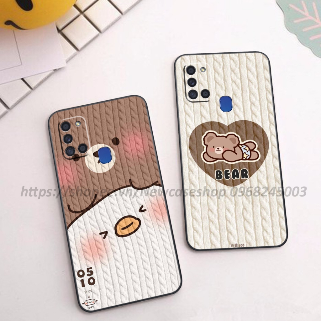 Ốp lưng Samsung A21s / A31 / A51 / A71 in hình họa tiết len Bear Cute