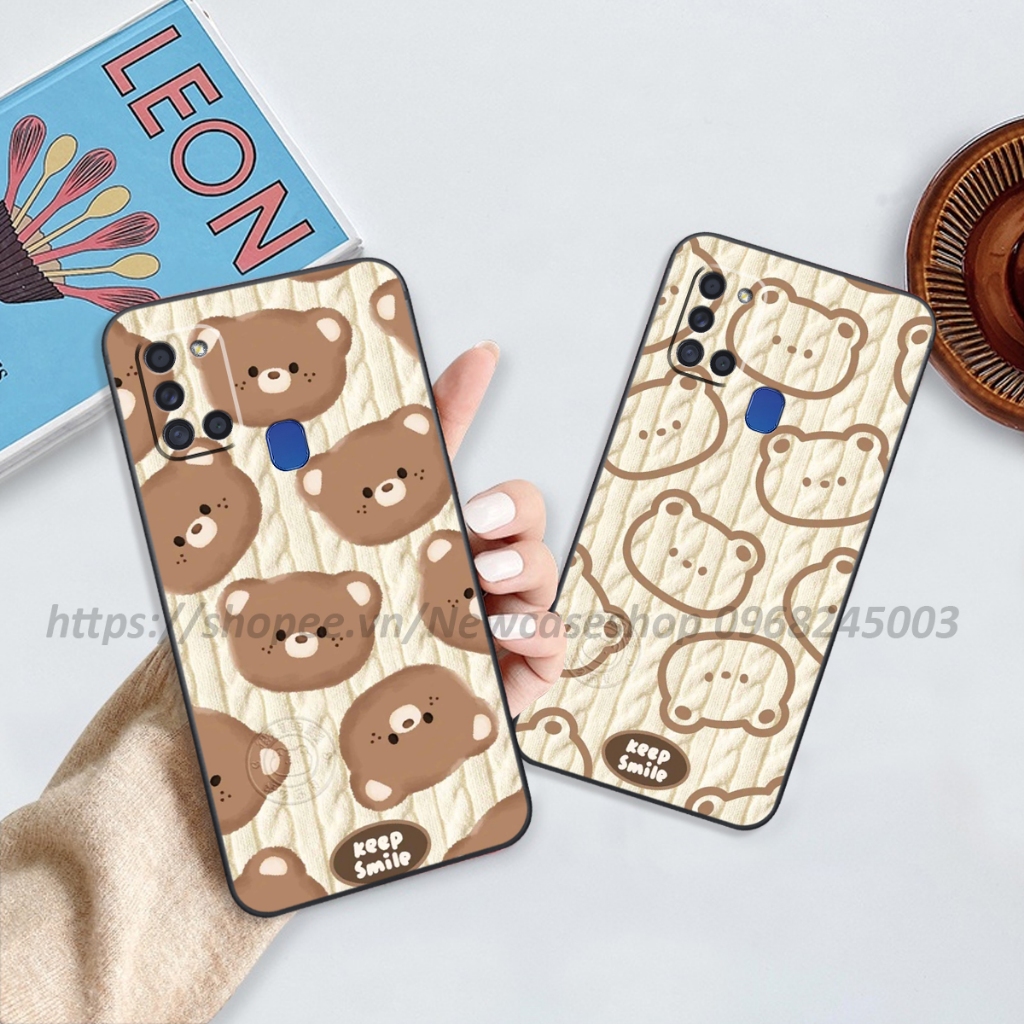 Ốp lưng Samsung A21s / A31 / A51 / A71 in hình họa tiết len Bear Cute