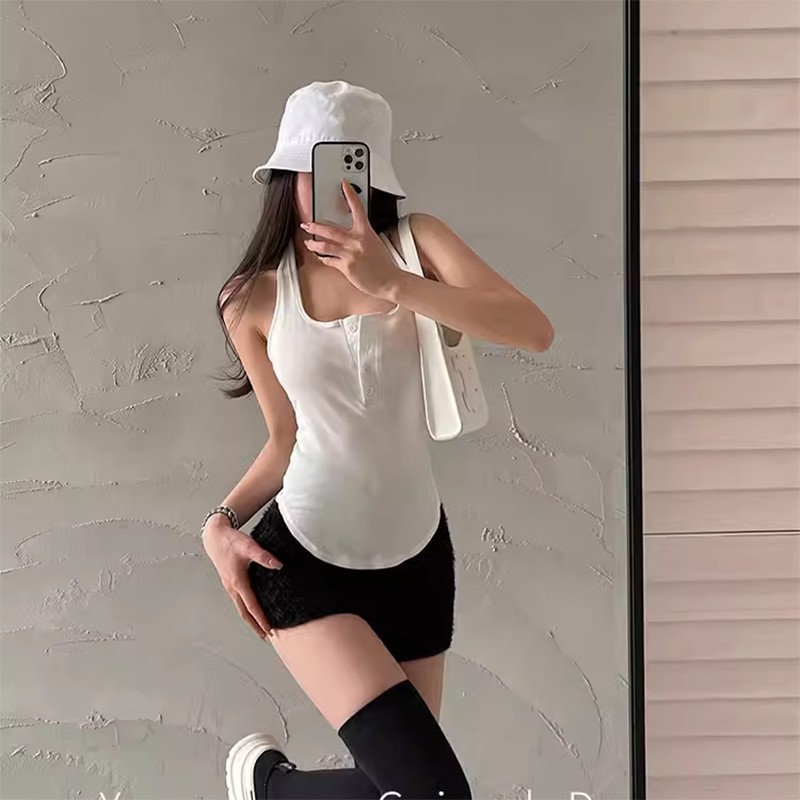 Áo cổ yếm hai dây ôm body gợi cảm - chất thun gân co dãn - goturfit A5952