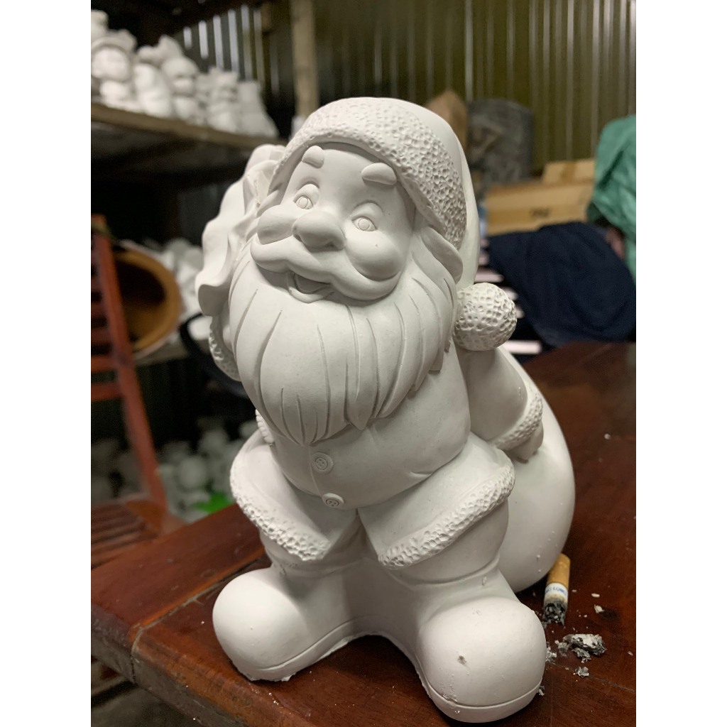 Tô Tượng Thạch Cao Ông Già Noel  Size Lớn - Tượng Tô Màu Cho Bé Tặng 1 Tượng Nhỏ Dễ Thương - Bảo Bình Decor