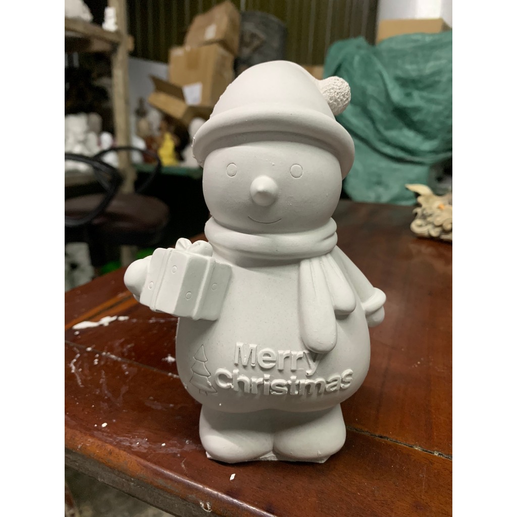 Tô Tượng Thạch Cao Người Tuyết Noel  Size Lớn - Tượng Tô Màu Cho Bé Tặng 1 Tượng Nhỏ Dễ Thương - Bảo Bình Decor