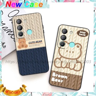 Ốp lưng lưng tpu viền vuông tecno pop 5 / pop 5 lite in hình họa tiết len bear cute