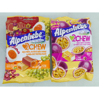 KẸO ALPENLIEBE 2CHEW ĐẬU XANH ĐẬU ĐỎ TRỨNG MUỐI  84G