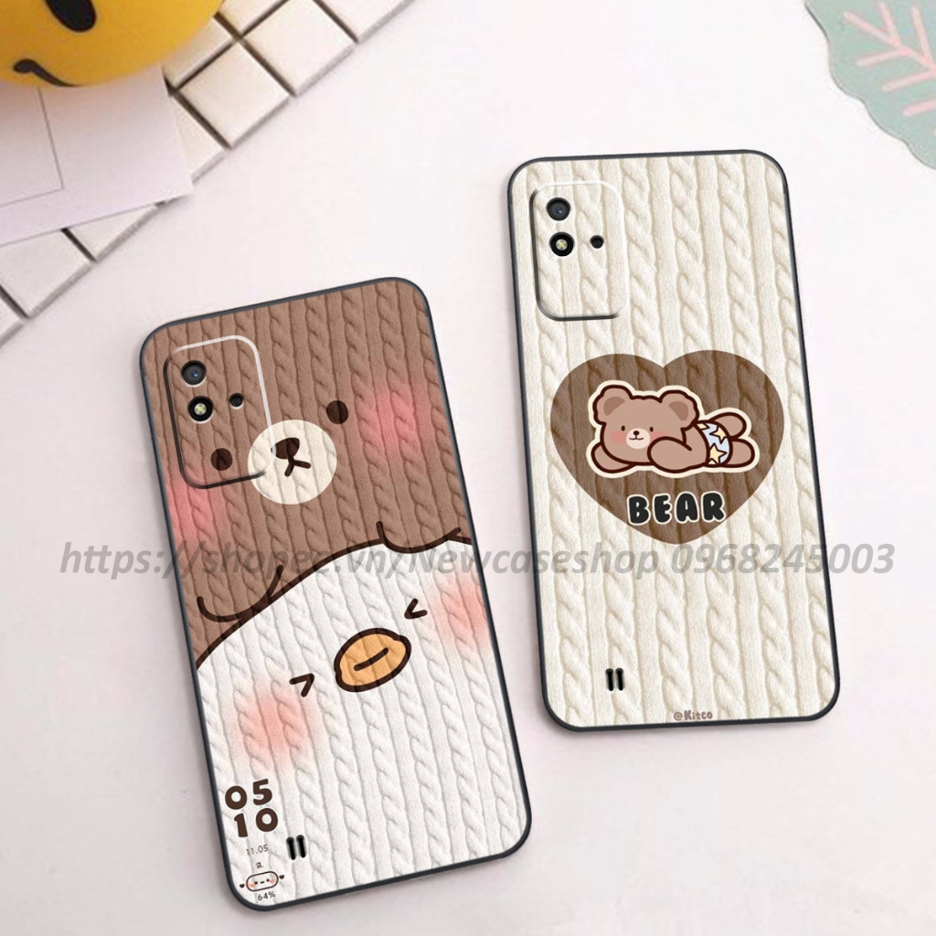 Ốp lưng Realme Narzo 50 / 50i in hình họa tiết len Bear Cute