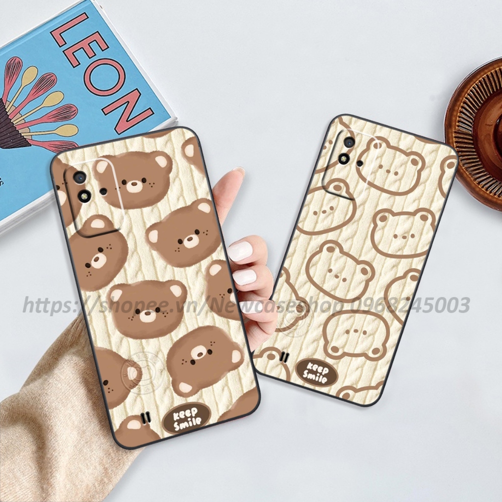 Ốp lưng Realme Narzo 50 / 50i in hình họa tiết len Bear Cute