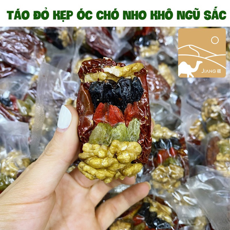 Táo đỏ kẹp óc chó nho khô câu kỷ tử đỏ ngũ sắc Thượng Hạng Jiang Hà Nội