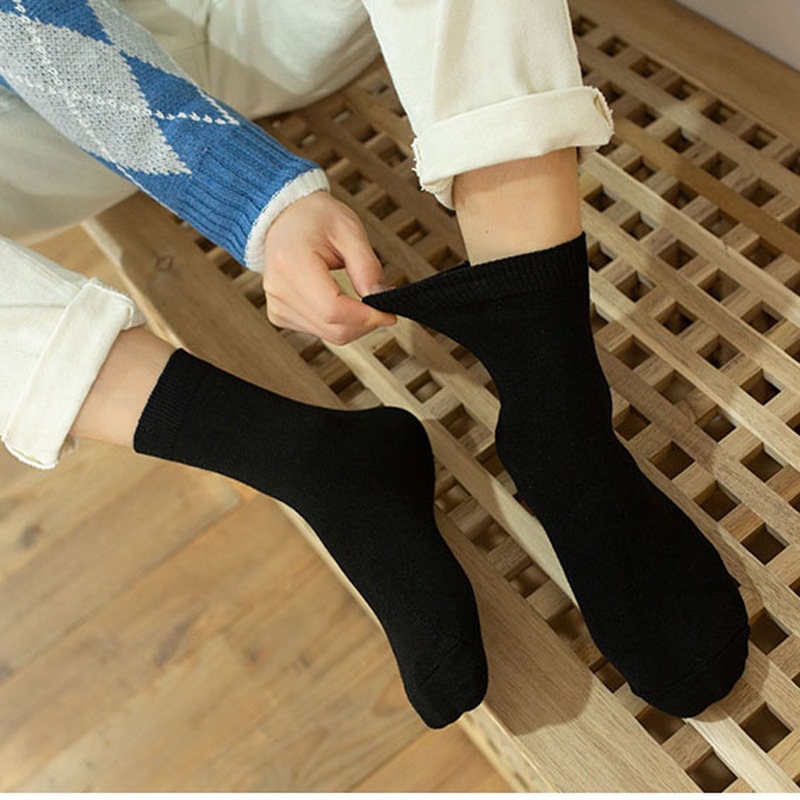 Tất trơn cổ cao nam nữ SocksHouse, chất liệu cotton cao cấp hút ẩm thoáng khí mềm mại êm chân NANGEVA