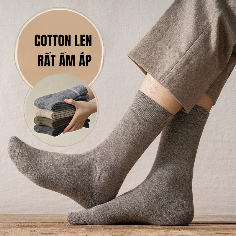 Tất trơn cổ cao nam nữ SocksHouse, chất liệu cotton cao cấp hút ẩm thoáng khí mềm mại êm chân NANGEVA