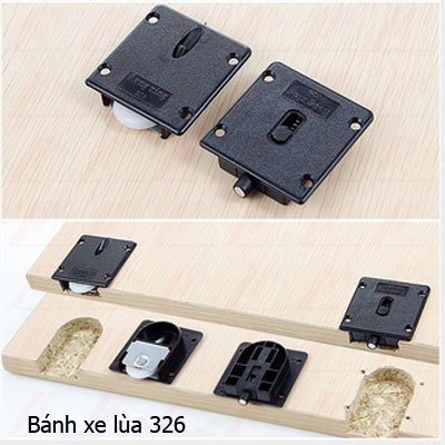 COMBO 4 cặp Ray  U & V + bánh xe 326 - thanh 1.6m-1,4m-1,2m cửa lùa U & V Đài Loan