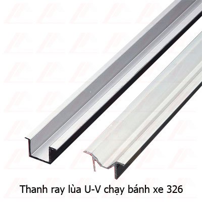 COMBO 4 cặp Ray  U & V + bánh xe 326 - thanh 1.6m-1,4m-1,2m cửa lùa U & V Đài Loan