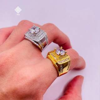 Nhẫn nam titan, Nhẫn nam đính đá mạ vàng 18k hoặc vàng trắng, Không phai màu không rỉ sét mã 09, trangsucmoiluatuoi.RIN