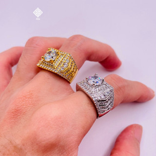 Nhẫn nam titan, Nhẫn nam đính đá mạ vàng 18k hoặc vàng trắng, Không phai màu không rỉ sét mã 10, trangsucmoiluatuoi.RIN