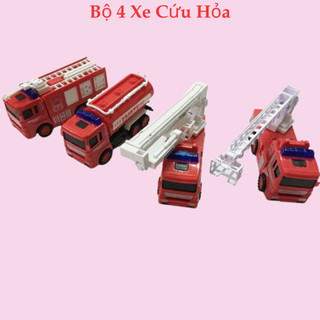 Mô hình xe cứu hỏa ô tô đồ chơi chạy cót màu sắc tươi tắn cho bé vui chơi