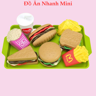 Bộ đồ ăn nhanh đồ chơi nấu ăn mini cho bé chơi đồ hàng chi tiết đẹp chất liệu siêu bền