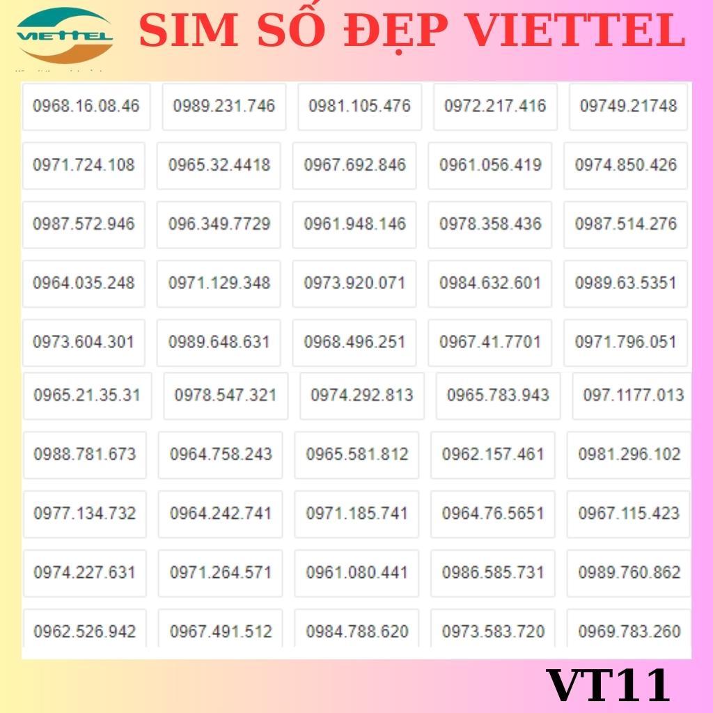 Sim Đẹp Viettel 0966,0968,0988,0989,0979,Chọn Số Đẹp,Sim Mới 100% Chưa Đăng ký.