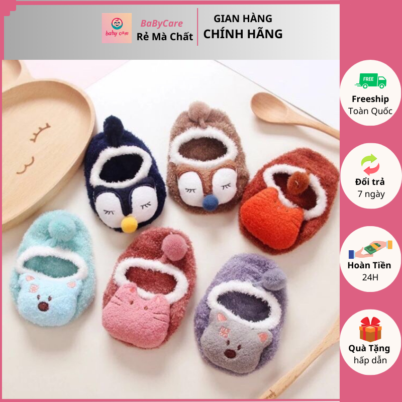Giày len xù 3D hình thú có chống trượt