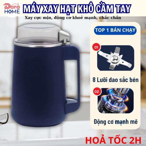 Máy xay hạt khô cầm tay đa năng cao cấp, loại cao cấp 8 lưỡi sắc bén, nghiền các loại hạt và ngũ cốc