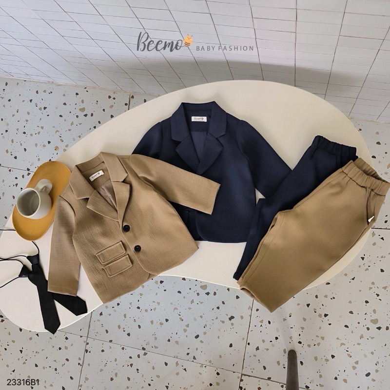 Sét bộ véc cho bé trai vải gai đẹp mềm