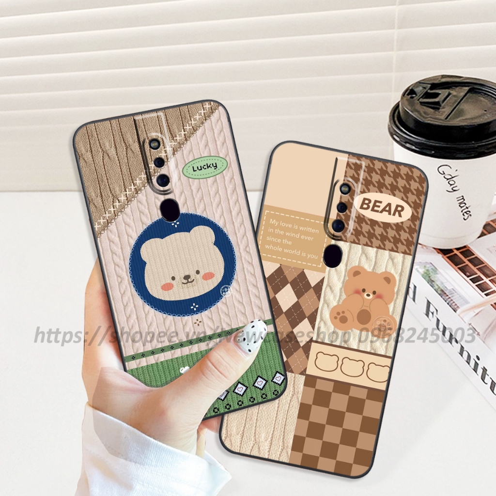 Ốp lưng Oppo K3 in hình họa tiết len Bear Cute