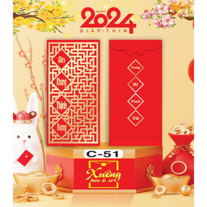 Combo 100 lì xì Đại Cát Đại Lợi 2024 C150