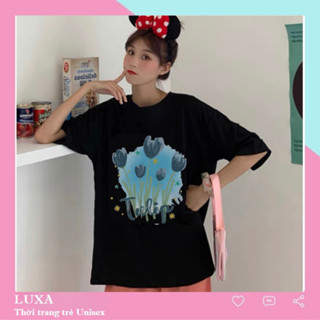 Áo phông nữ unisex tay lỡ TULIP, áo thun nữ form rộng mặc cặp, nhóm phong cách ulzzang