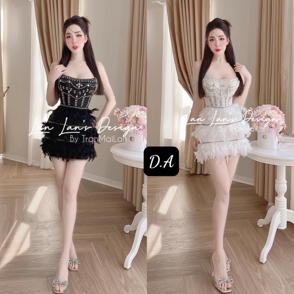 Đầm Kim Sa Phối Lưới Đá Sang Chảnh Bùi Đượm Concept, Váy BoDy Bling Dáng Ngắn Cúp Ngực Sexy BĐ112