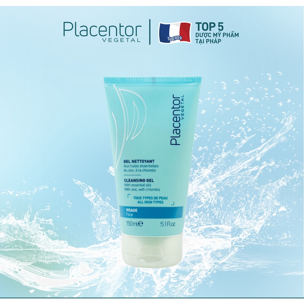 Gel rửa mặt dành cho mọi loại da Placentor Gel Nettoyant 150ml