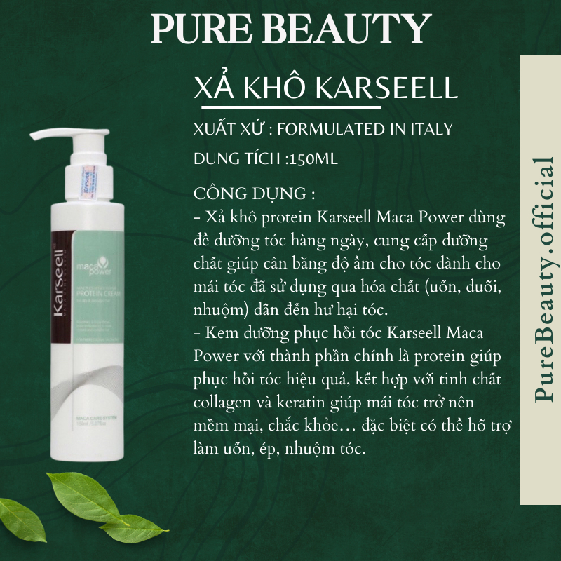 Kem xả khô gel tạo kiểu tóc uốn KARSEELL Naturally Curly 500ml phục hồi dưỡng ẩm tạo kiểu hippie xoăn xù mì xoăn lơi