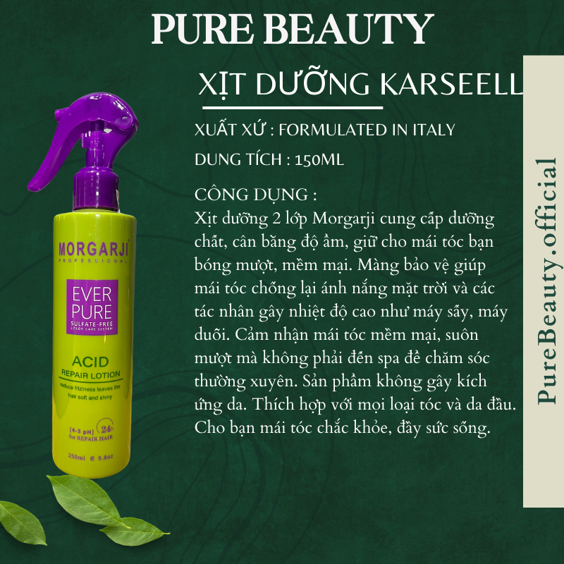 Xịt dưỡng chống nhiệt trước sấy KARSEELL Protein Spray 150ml phục hồi và bảo vệ tóc bạn trước nhiệt độ máy sấy và tia uv