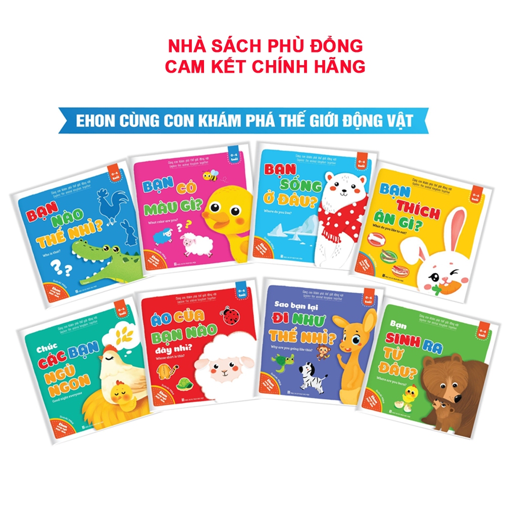 Sách - Bộ 8 Cuốn Ehon Cùng Con Khám Phá Thế Giới Động Vật (Song Ngữ Việt - Anh)