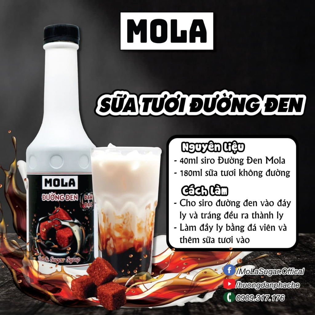 Siro  Đường đen MOLA chia chai nhỏ 100g thử vị