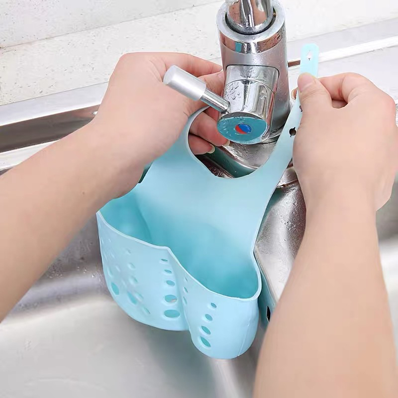 Giỏ treo bồn rửa bát bằng nhựa Pvc có quai treo điều chỉnh tiện lợi