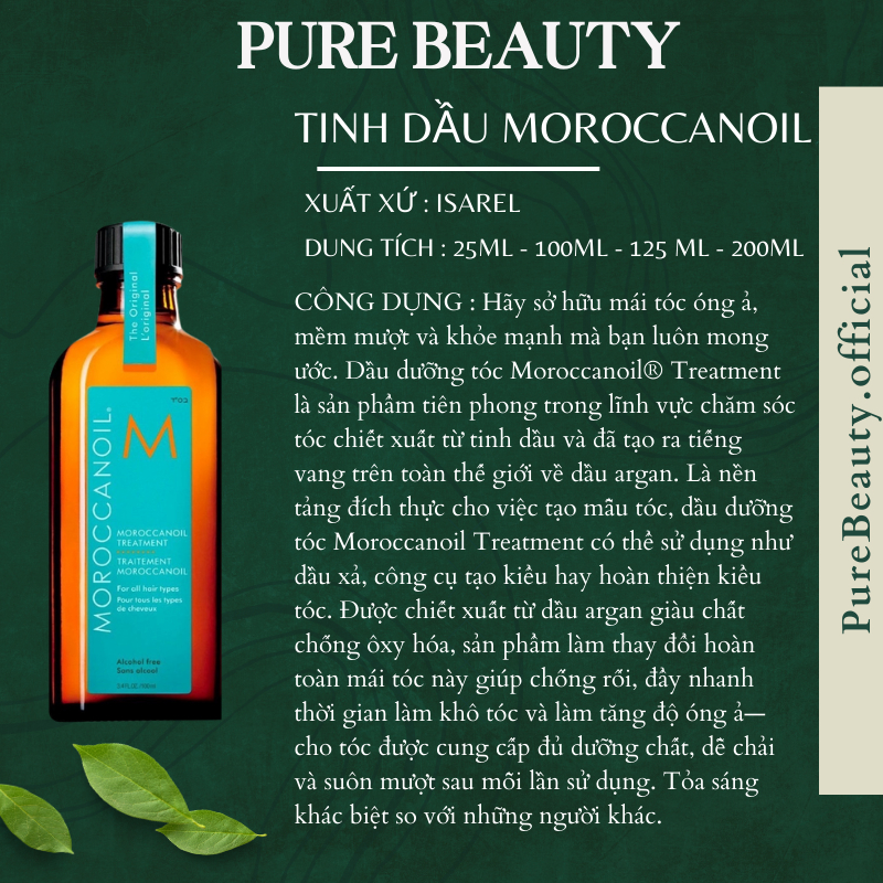 Tinh Dầu Dưỡng Tóc Moroccanoil Treatment 25ml-100ml-200ml dưỡng ẩm phục hồi tạo kiểu tóc và bảo vệ tóc bạn hoàn hảo