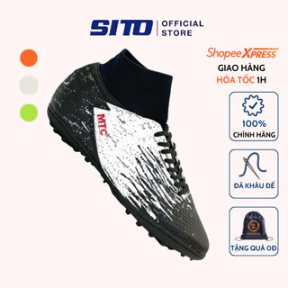 Giày bóng đá MTC Faster Đen cao cổ cỏ nhân tạo thể thao nam chính hãng - MF001