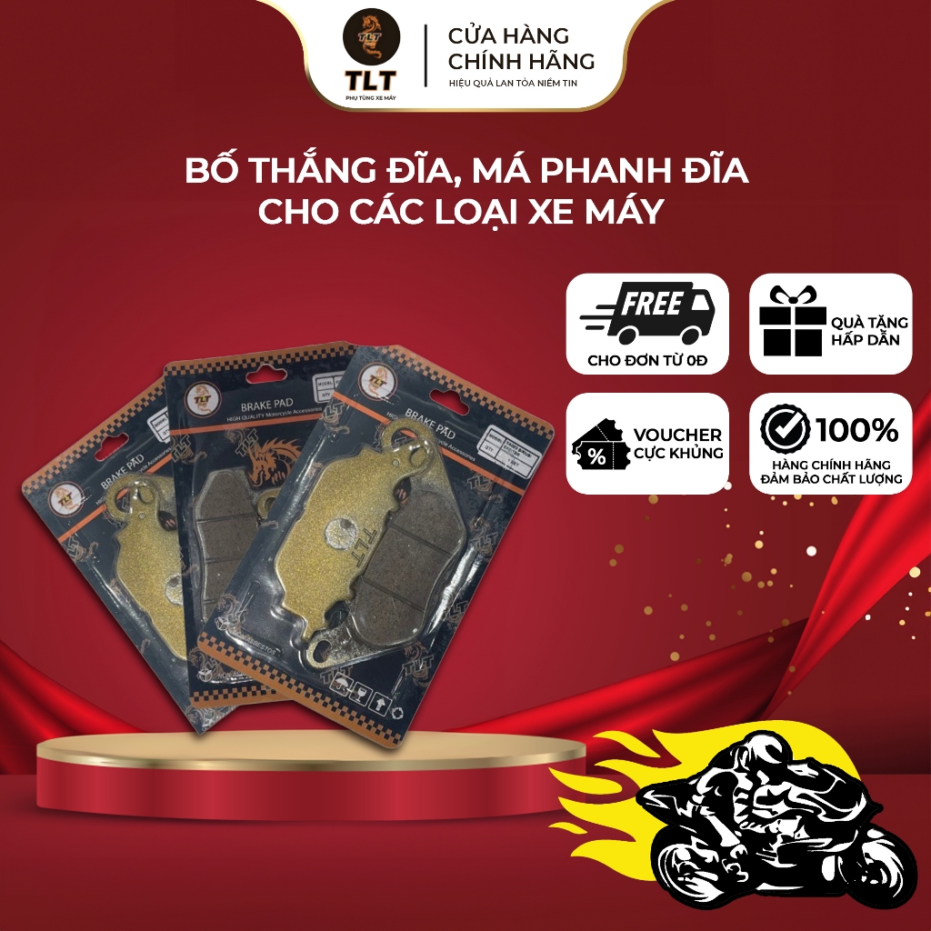 Bố thắng đĩa, má phanh đĩa TLT dành cho xe Honda RSX,WAVE,DREAM,WINNER sản xuất tại Thái Lan bảo hành 12 tháng